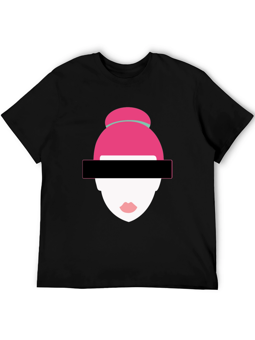 Abstract Woman Graphic Tee - Modern Style Black T-Shirt