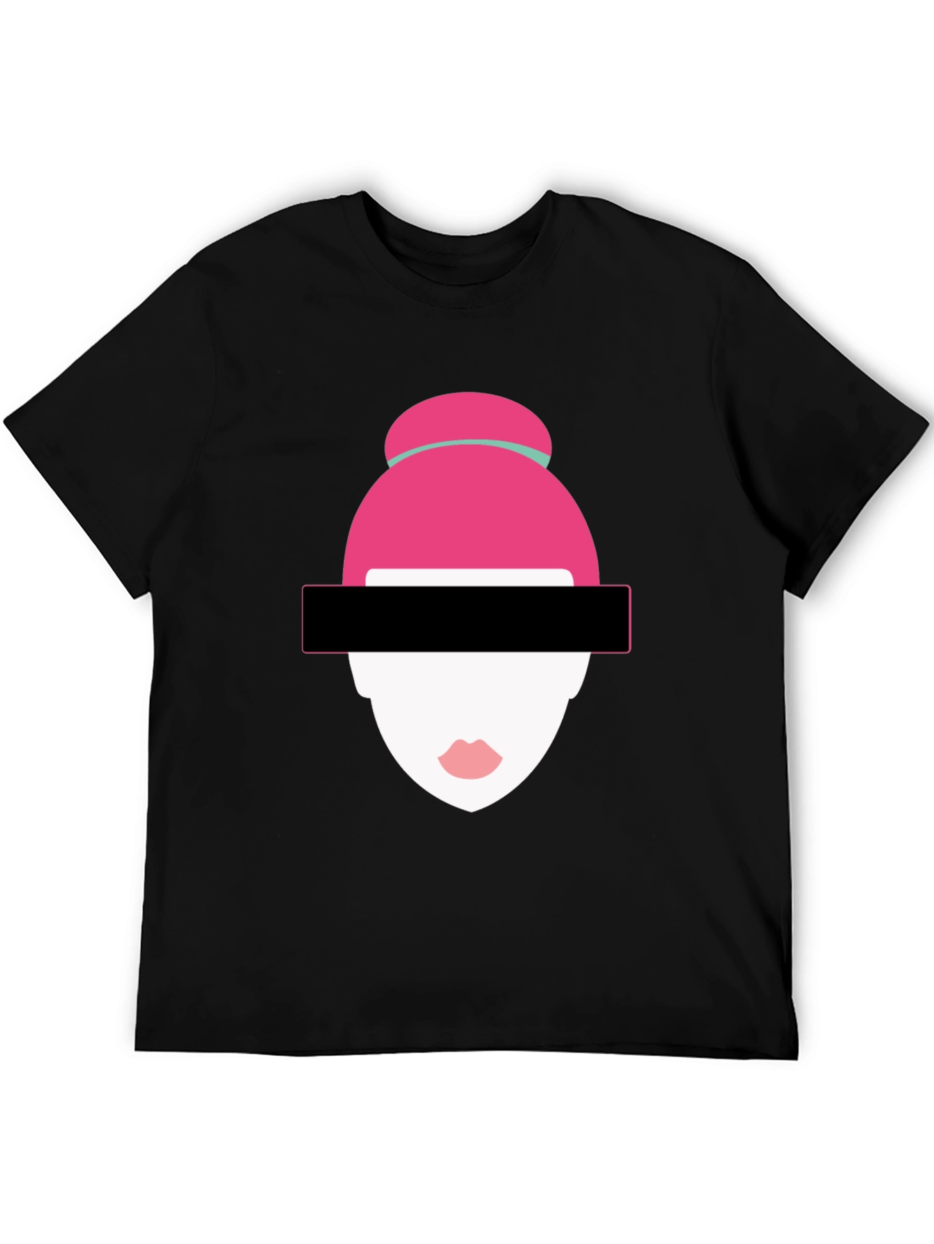 Abstract Woman Graphic Tee - Modern Style Black T-Shirt