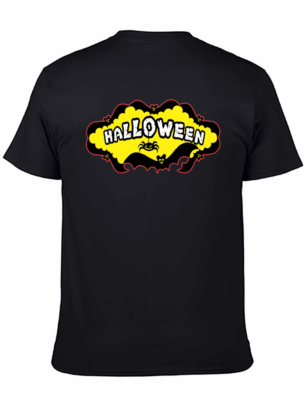 Halloween T-Shirt - Spooky Spider & Bats Design