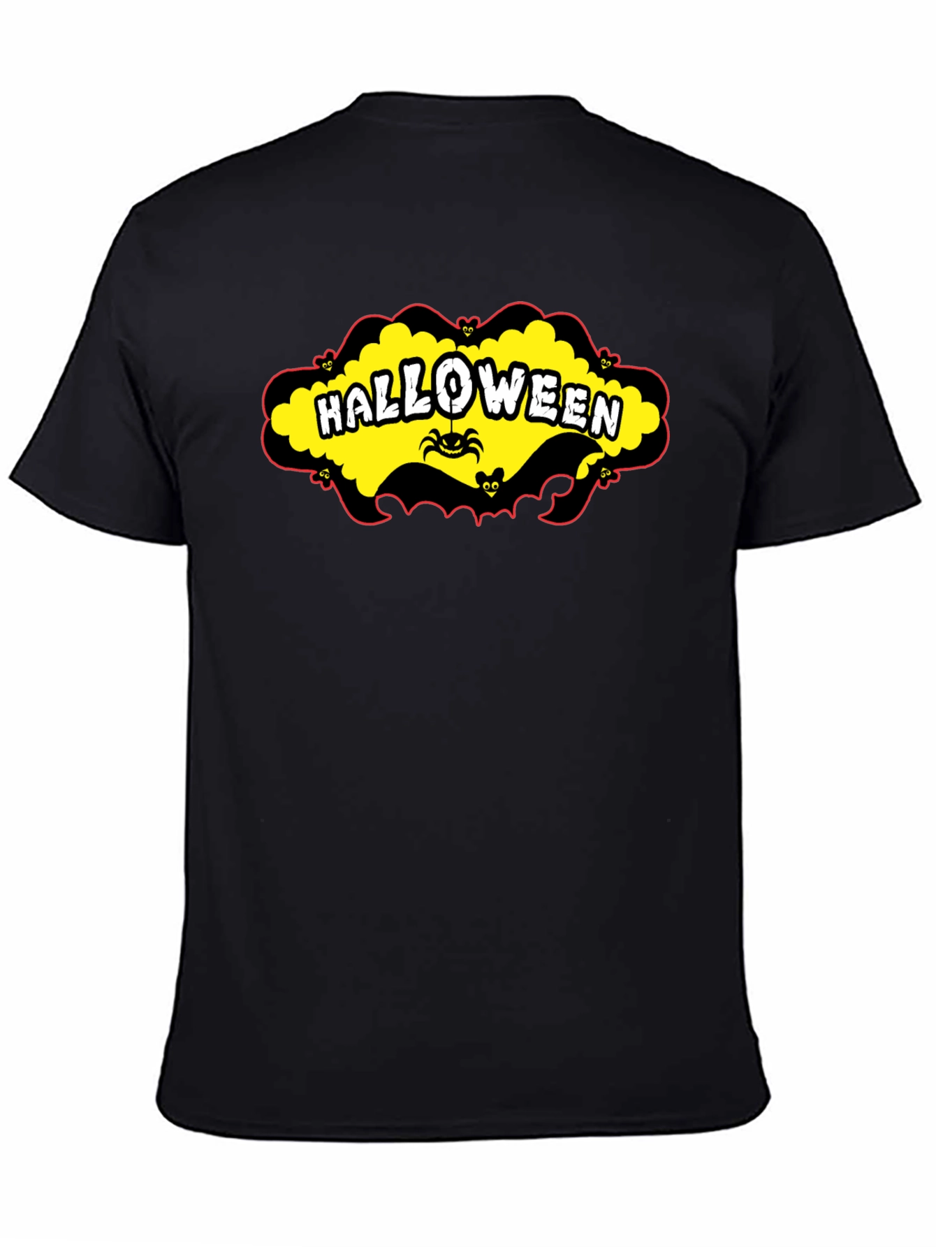 Halloween T-Shirt - Spooky Spider & Bats Design