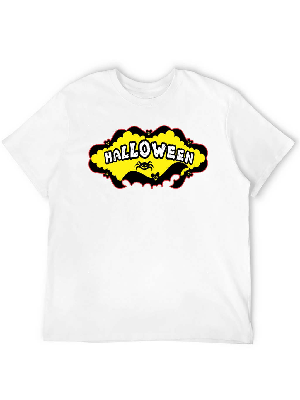 Halloween T-Shirt - Spooky Spider & Bats Design