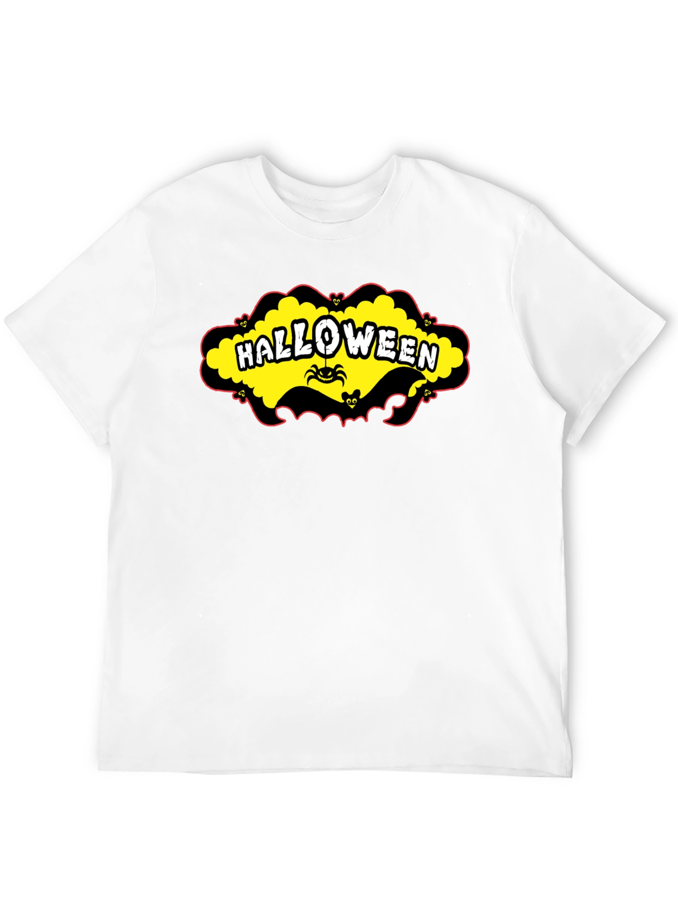 Halloween T-Shirt - Spooky Spider & Bats Design
