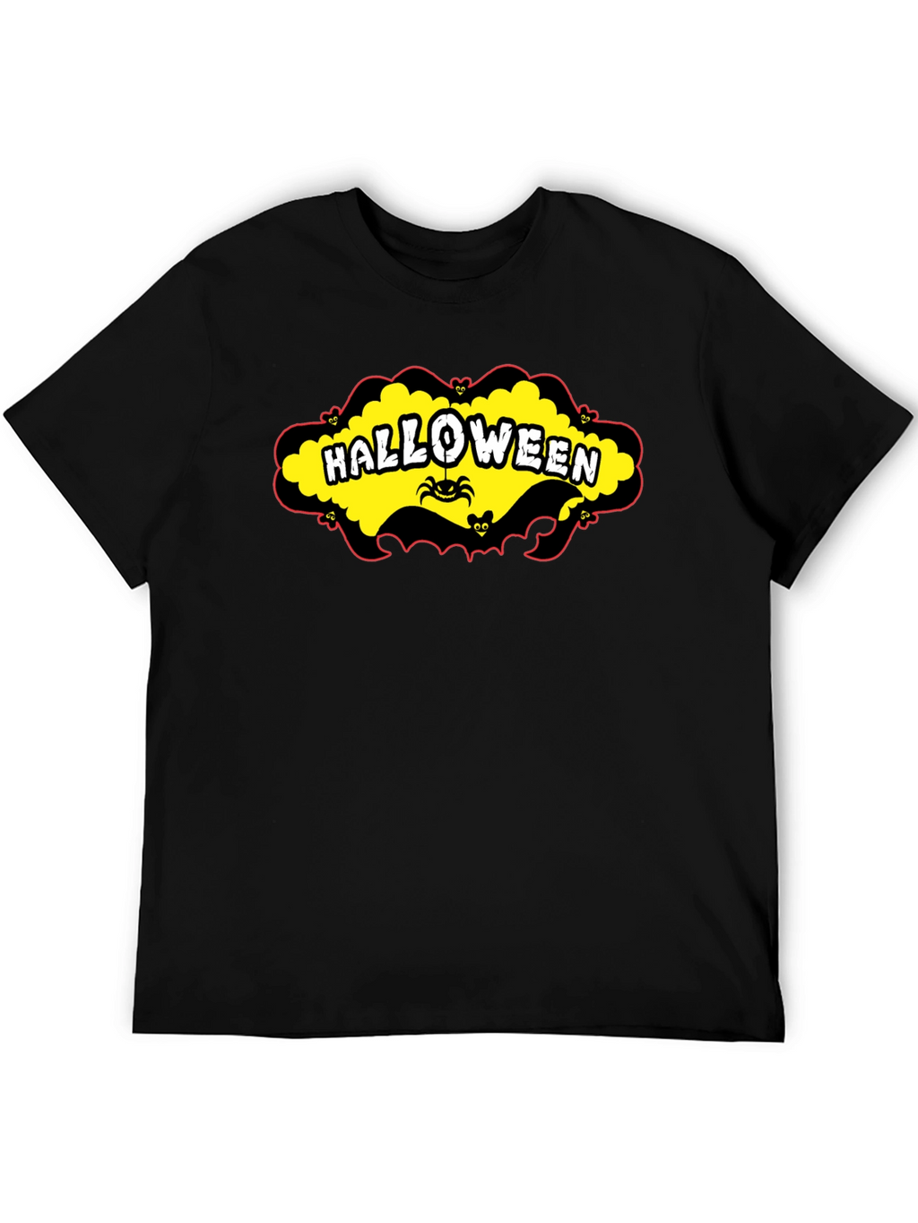 Halloween T-Shirt - Spooky Spider & Bats Design