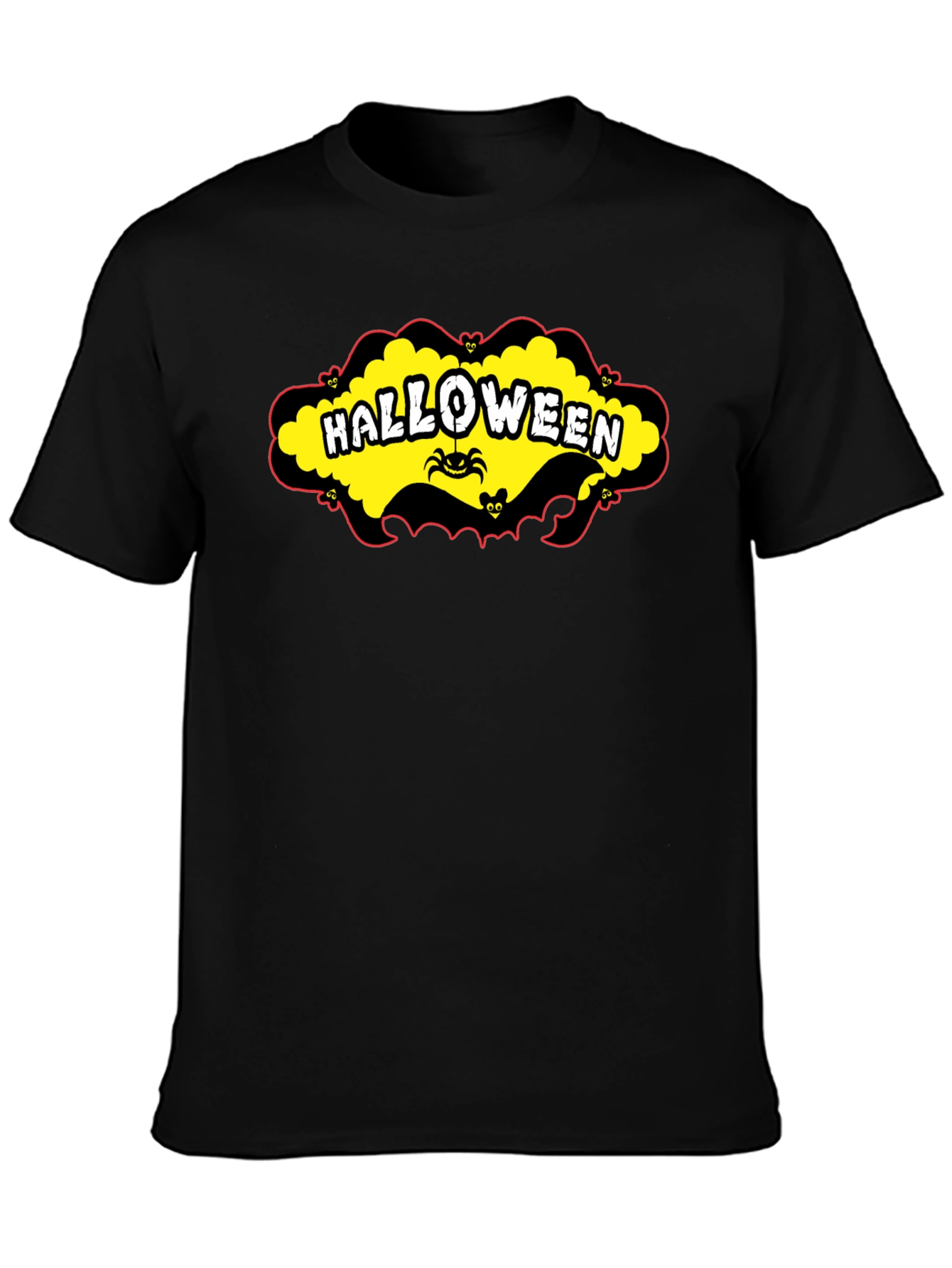 Halloween T-Shirt - Spooky Spider & Bats Design