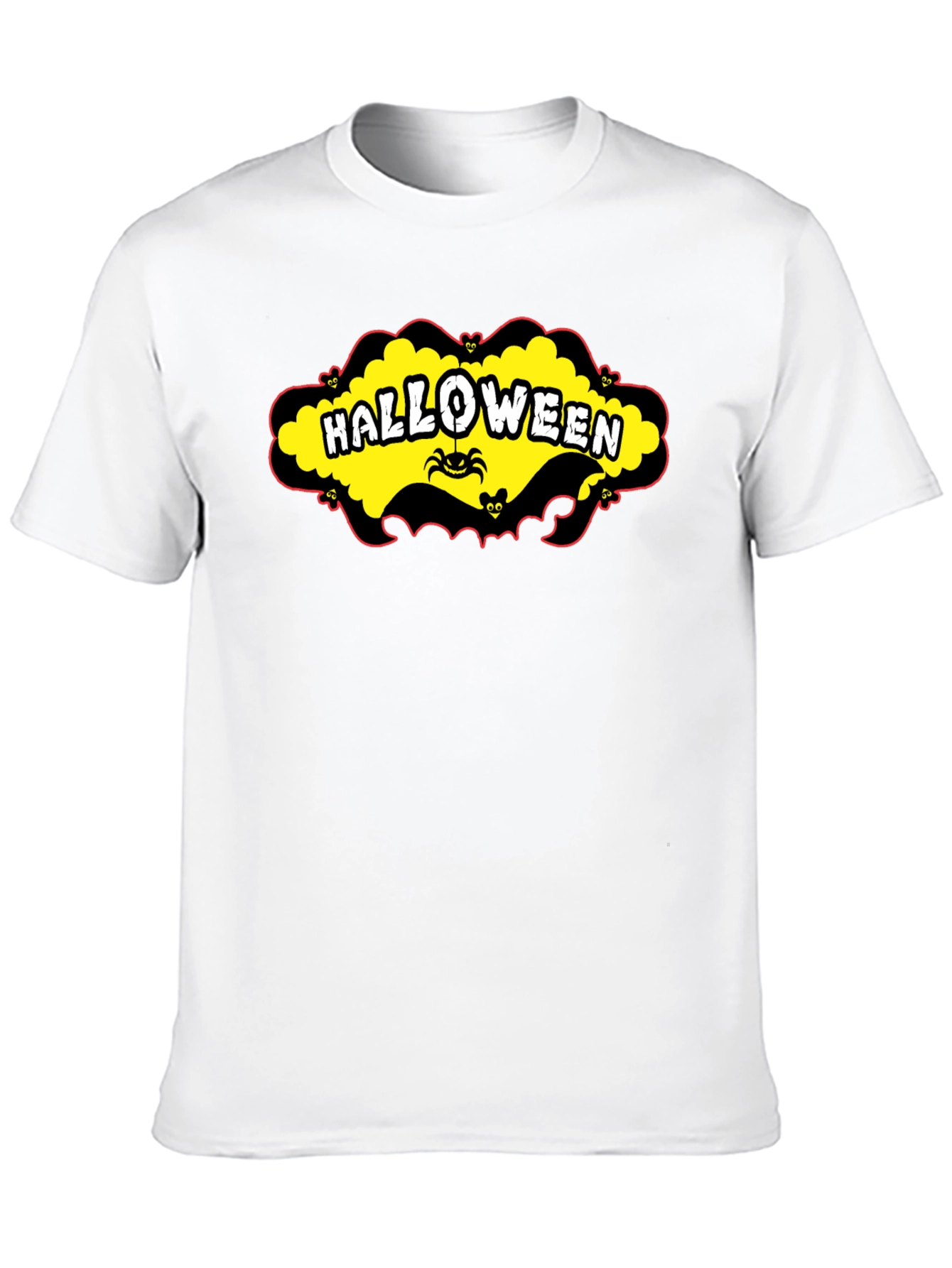 Halloween T-Shirt - Spooky Spider & Bats Design