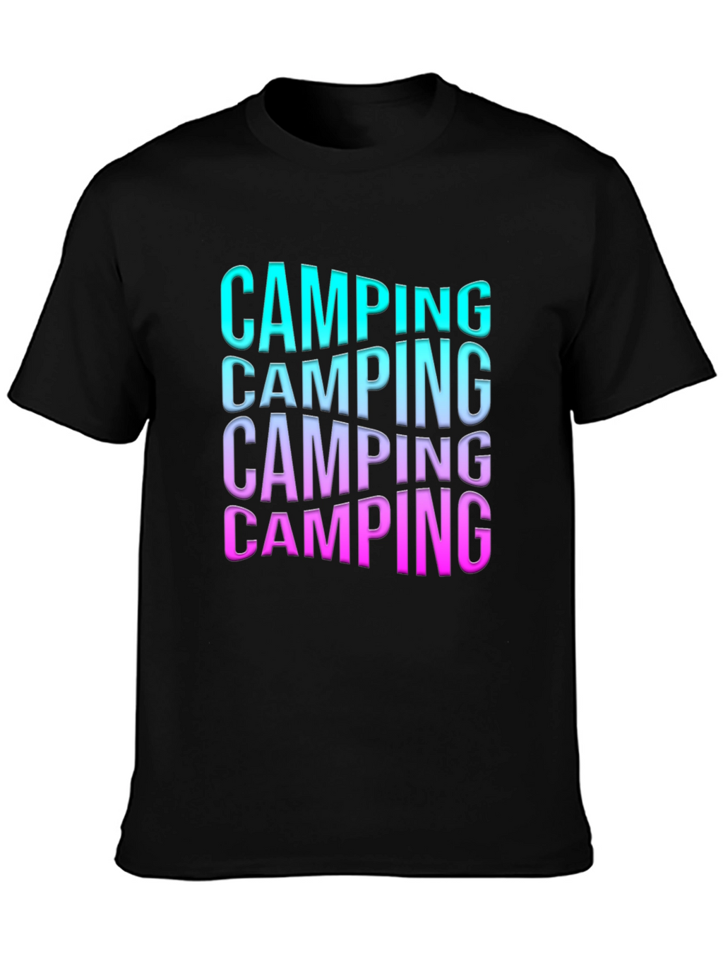 Camping Gradient Text Graphic Tee