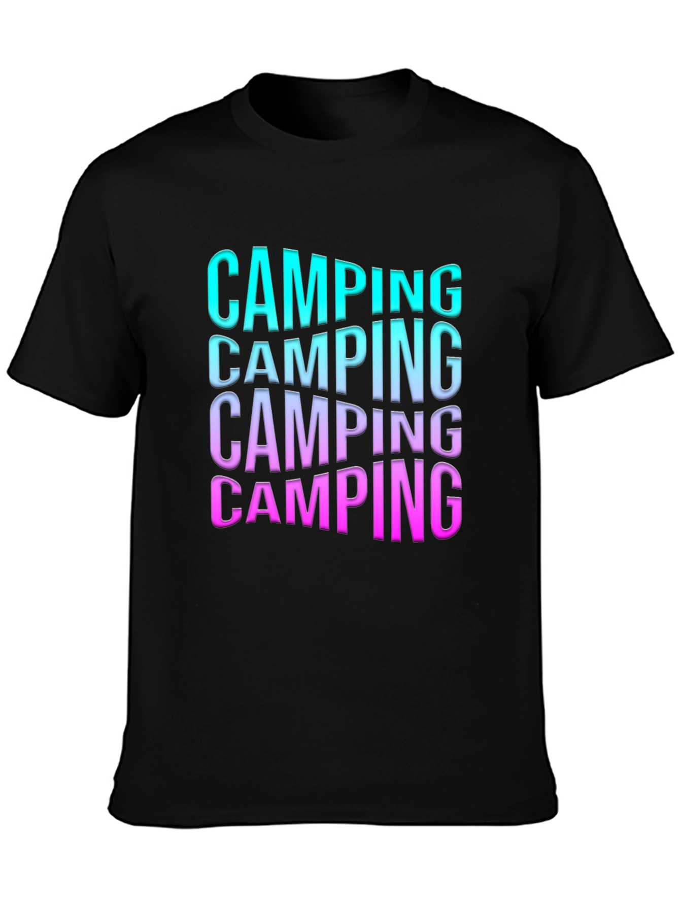 Camping Gradient Text Graphic Tee