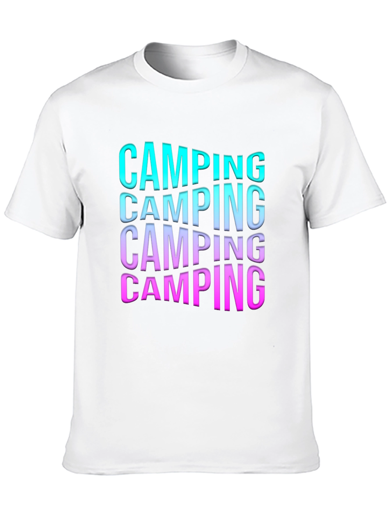 Camping Gradient Text Graphic Tee
