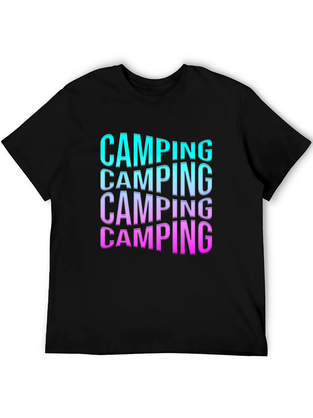 Camping Gradient Text Graphic Tee