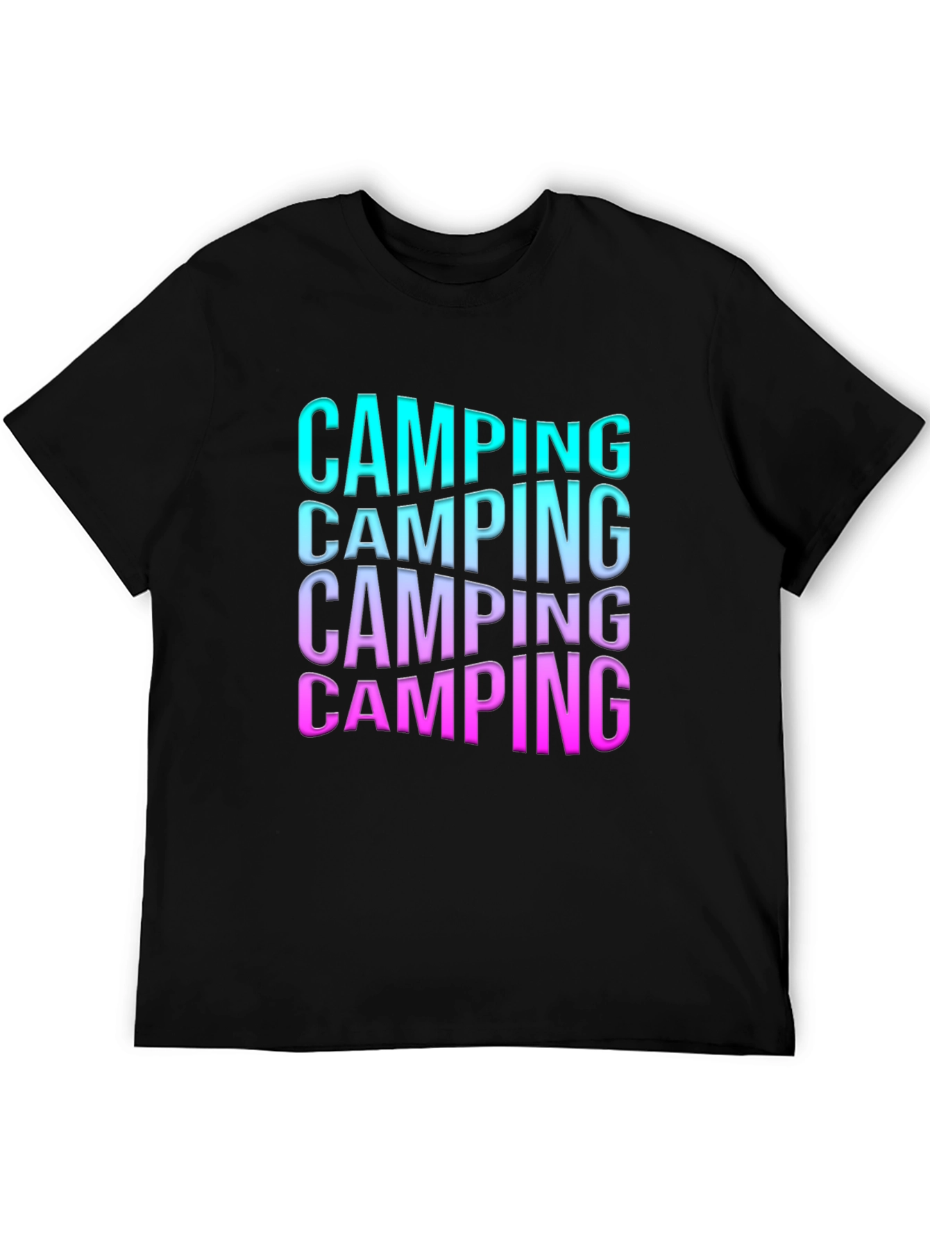 Camping Gradient Text Graphic Tee