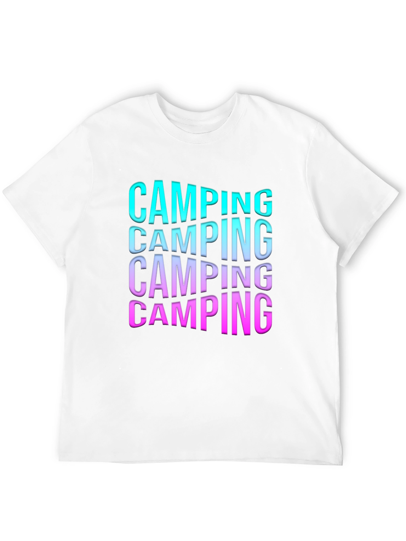 Camping Gradient Text Graphic Tee