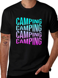 Camping Gradient Text Graphic Tee