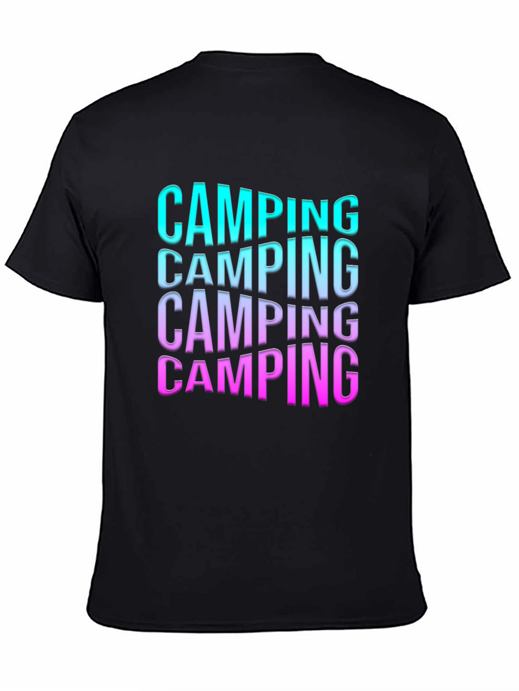 Camping Gradient Text Graphic Tee