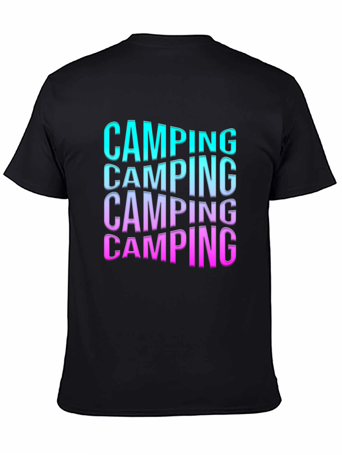 Camping Gradient Text Graphic Tee