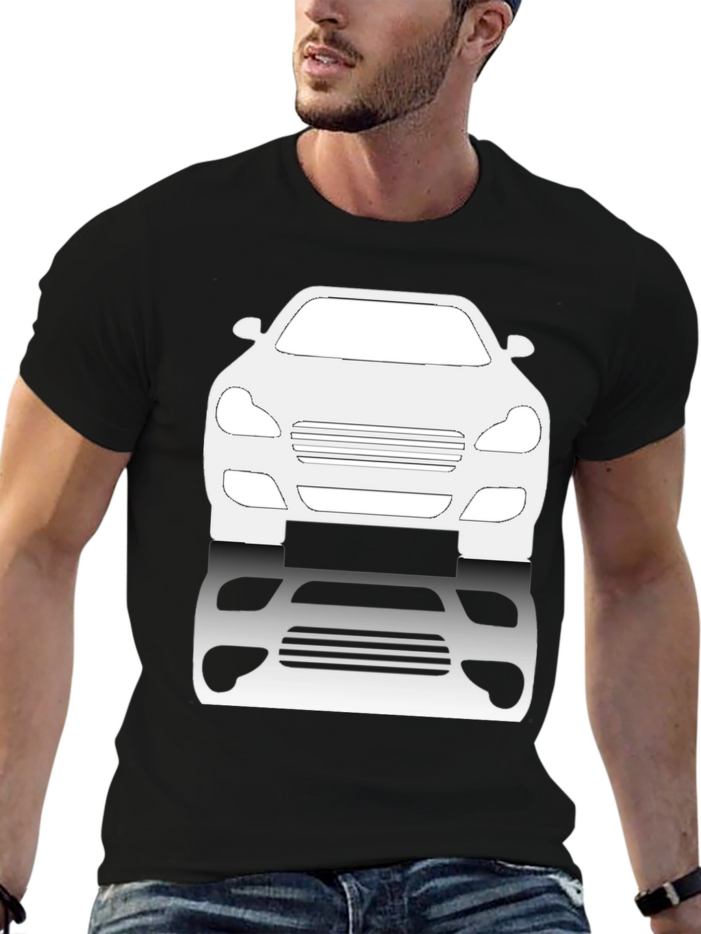 Car Silhouette Graphic Tee - Black
