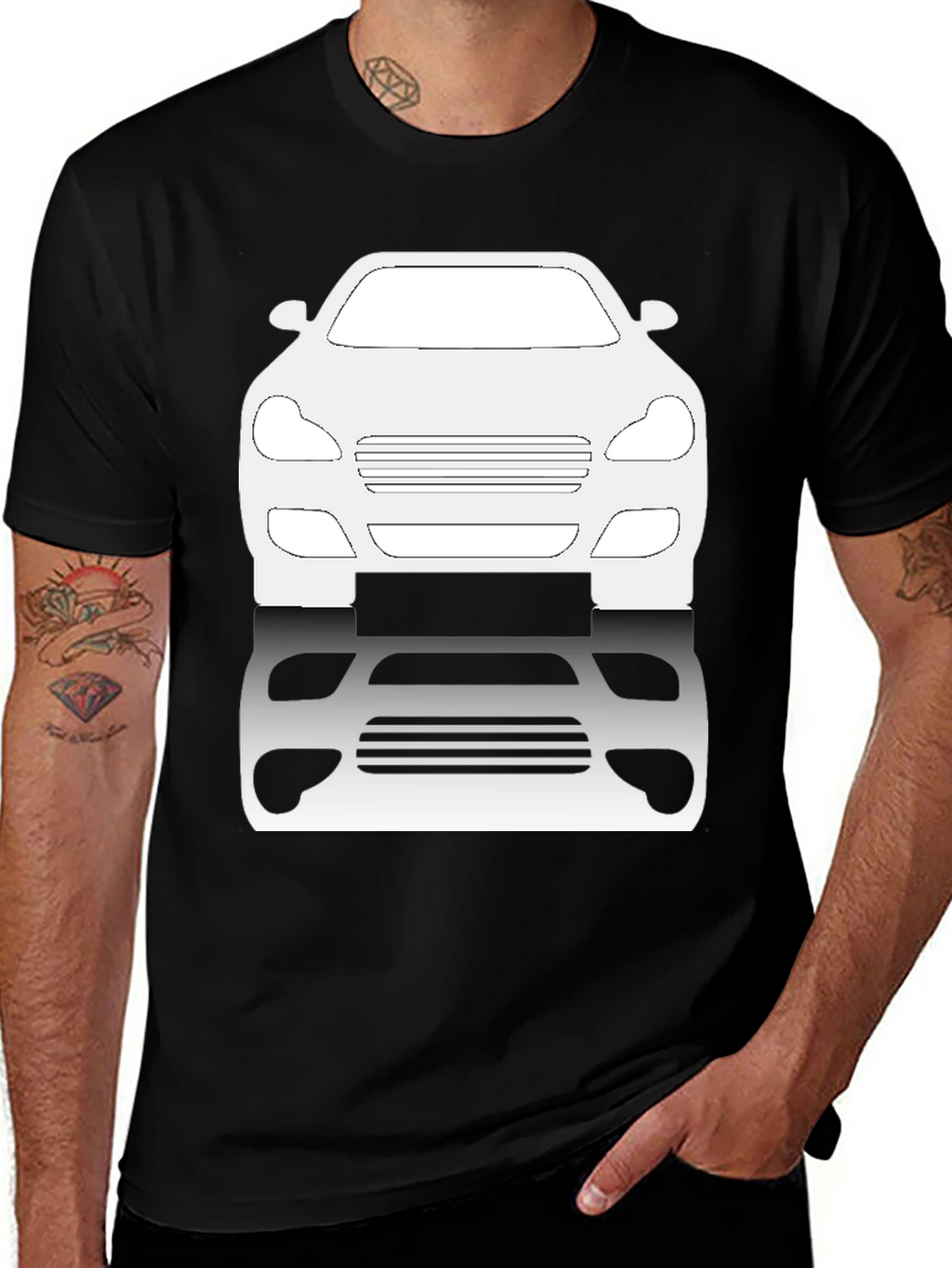 Car Silhouette Graphic Tee - Black