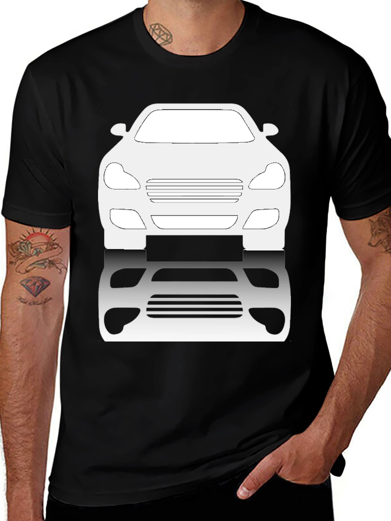Car Silhouette Graphic Tee - Black