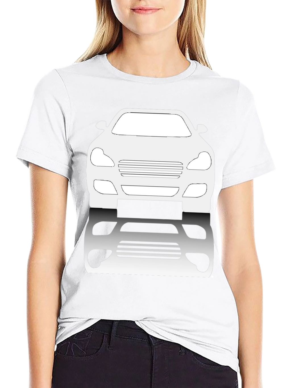 Car Silhouette Graphic Tee - Black
