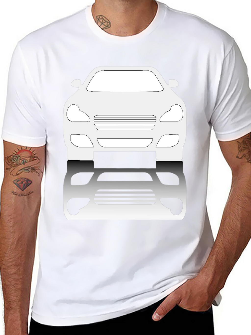 Car Silhouette Graphic Tee - Black