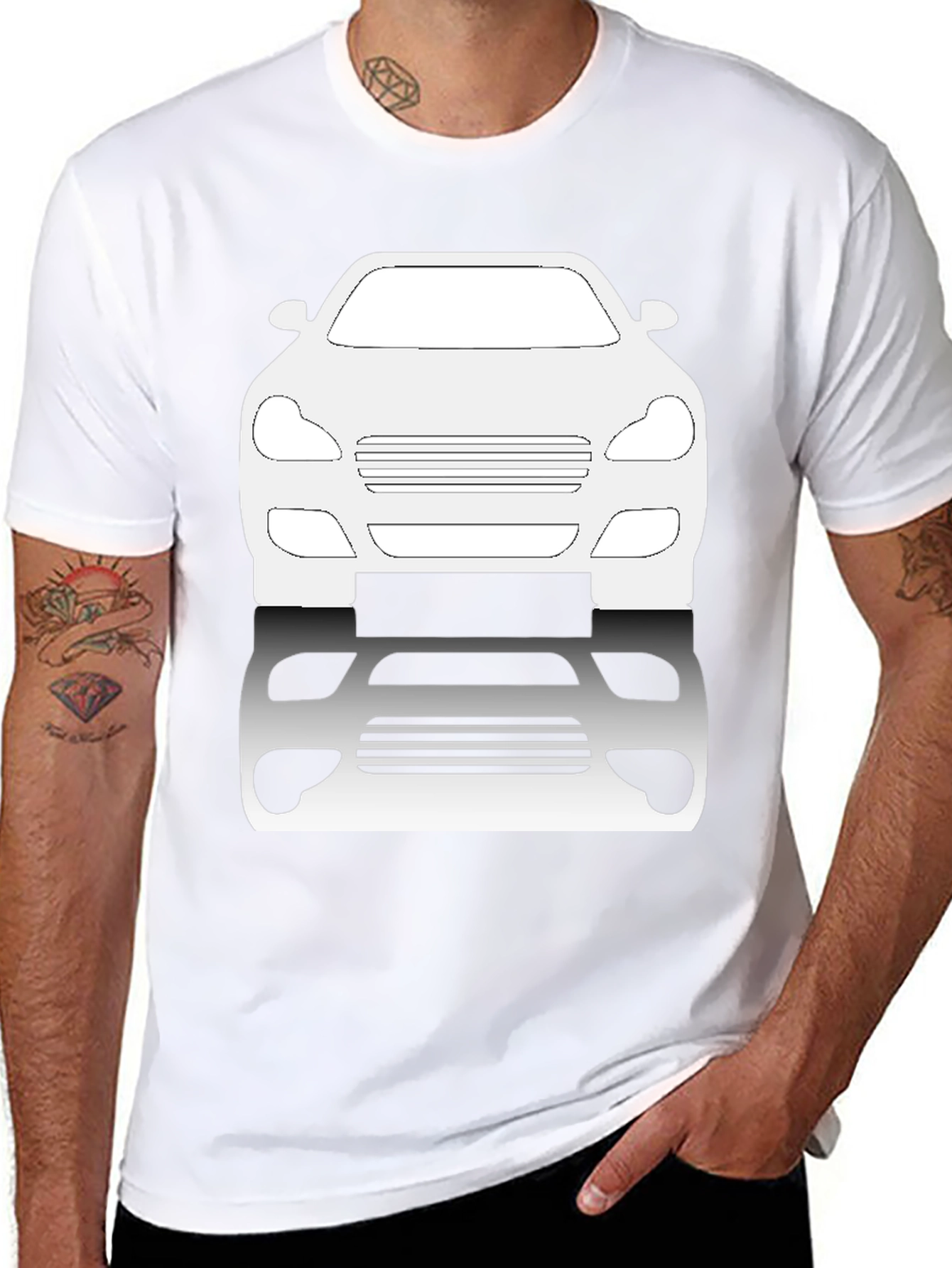 Car Silhouette Graphic Tee - Black