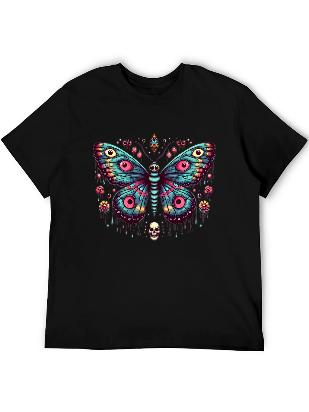Eye Butterfly Graphic Black T-Shirt