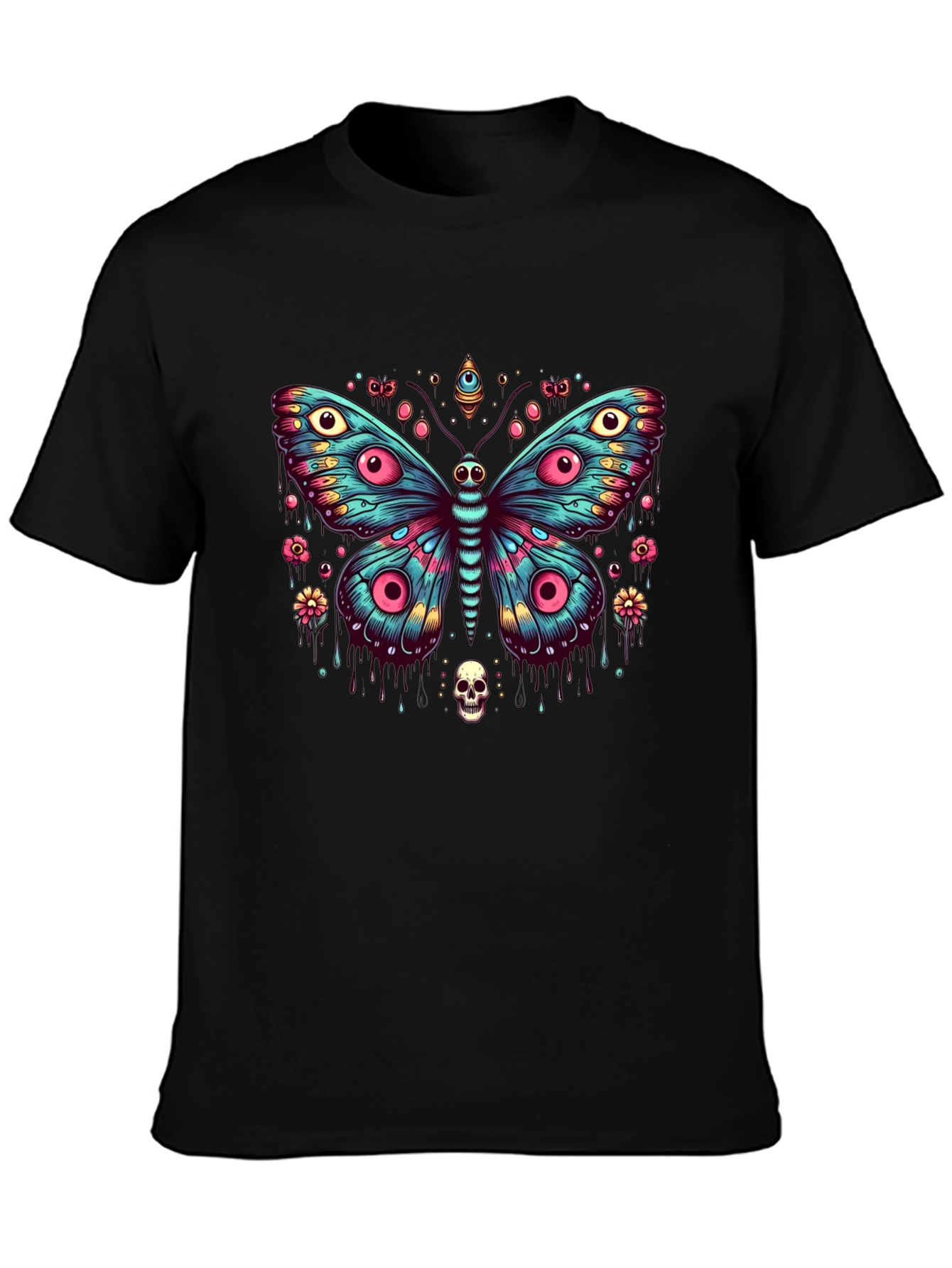 Eye Butterfly Graphic Black T-Shirt