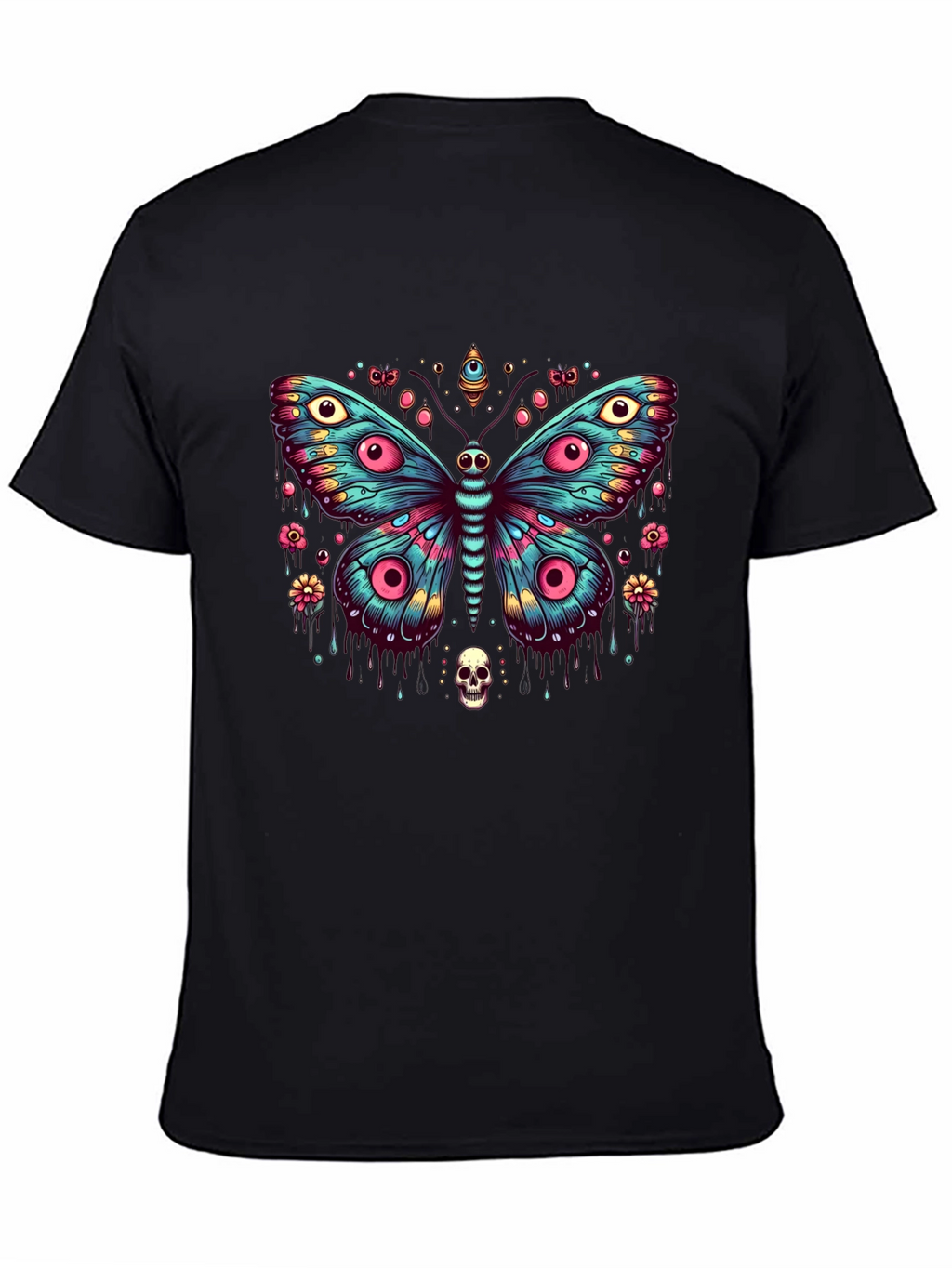 Eye Butterfly Graphic Black T-Shirt