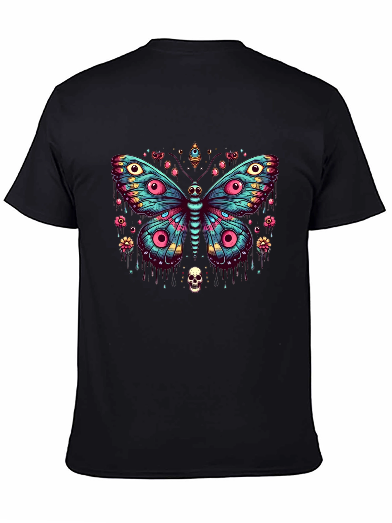 Eye Butterfly Graphic Black T-Shirt