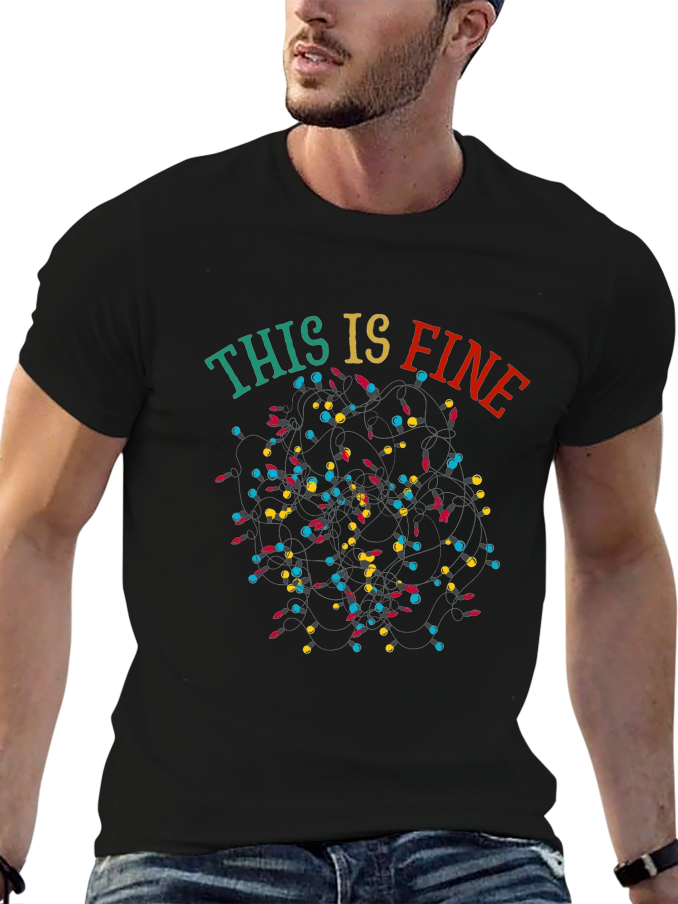 This Is Fine Christmas Lights T-Shirt