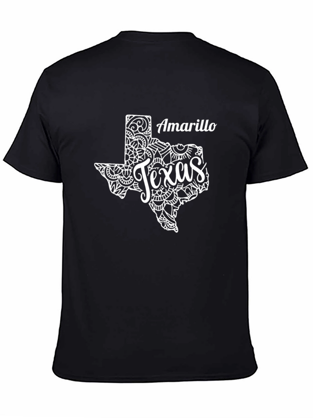 Amarillo Texas Graphic Tee - Black Cotton T-Shirt