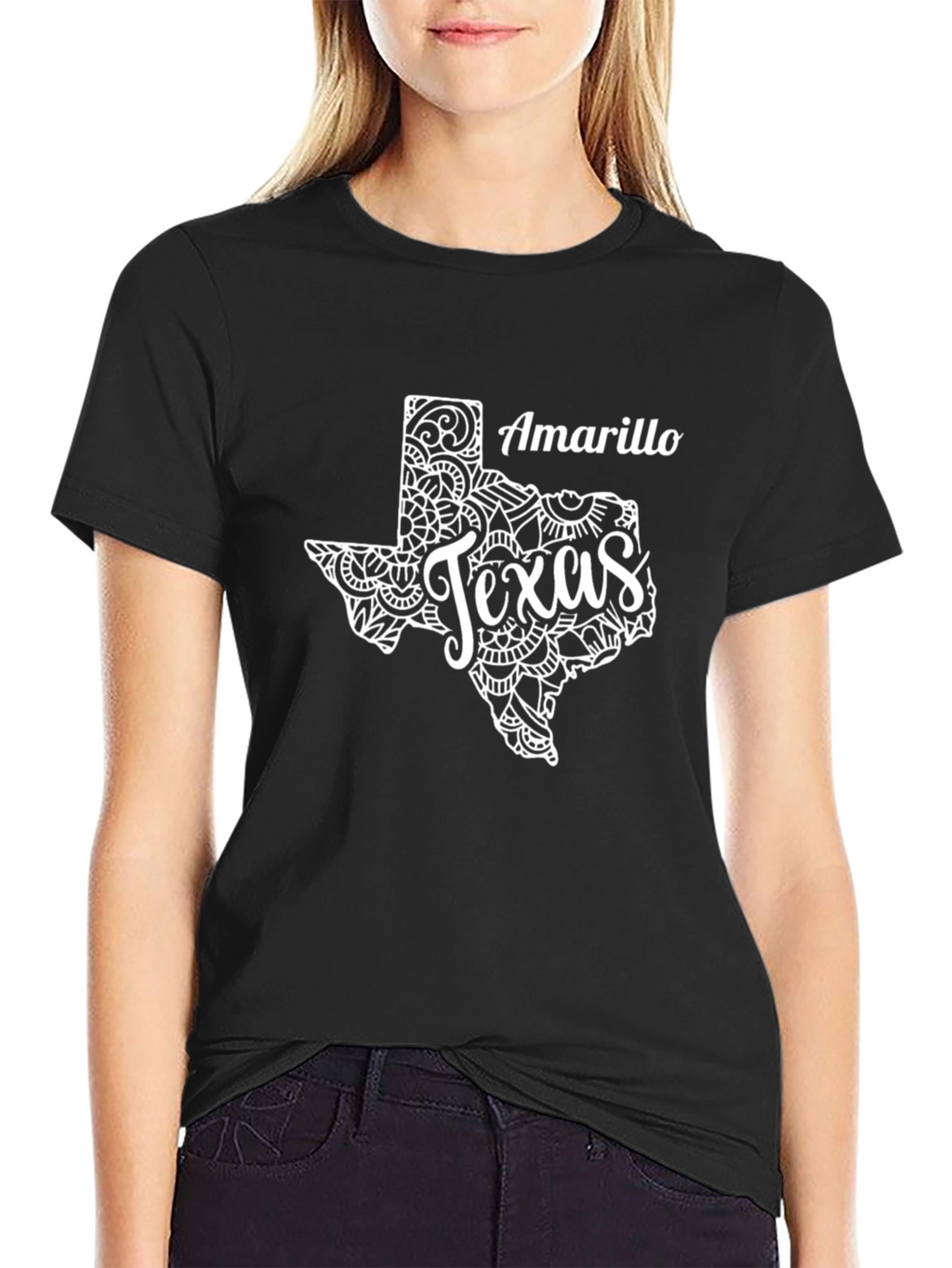 Amarillo Texas Graphic Tee - Black Cotton T-Shirt