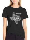 Amarillo Texas Graphic Tee - Black Cotton T-Shirt