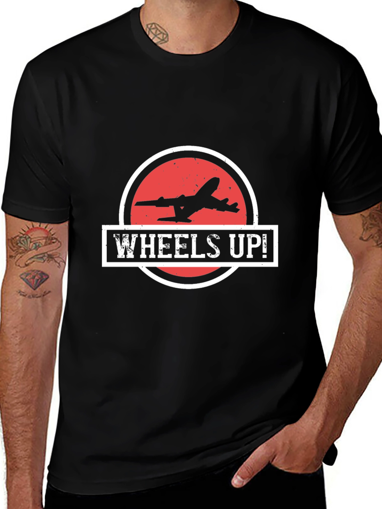 Wheels Up! Airplane Graphic T-Shirt
