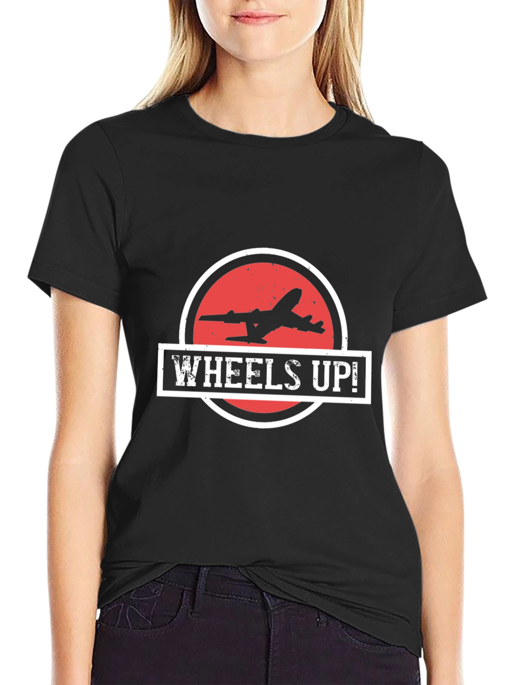 Wheels Up! Airplane Graphic T-Shirt