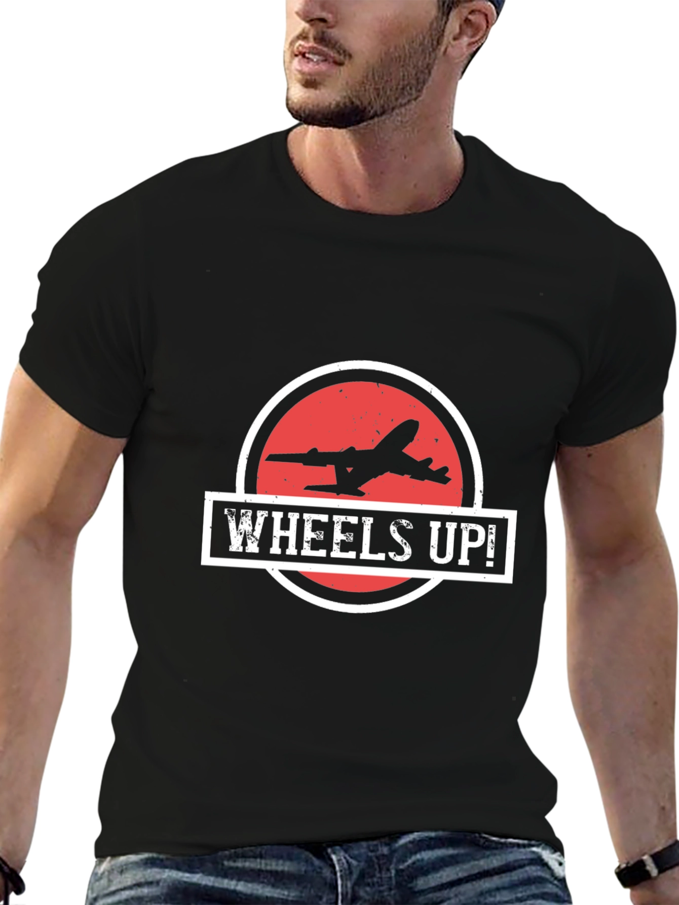Wheels Up! Airplane Graphic T-Shirt