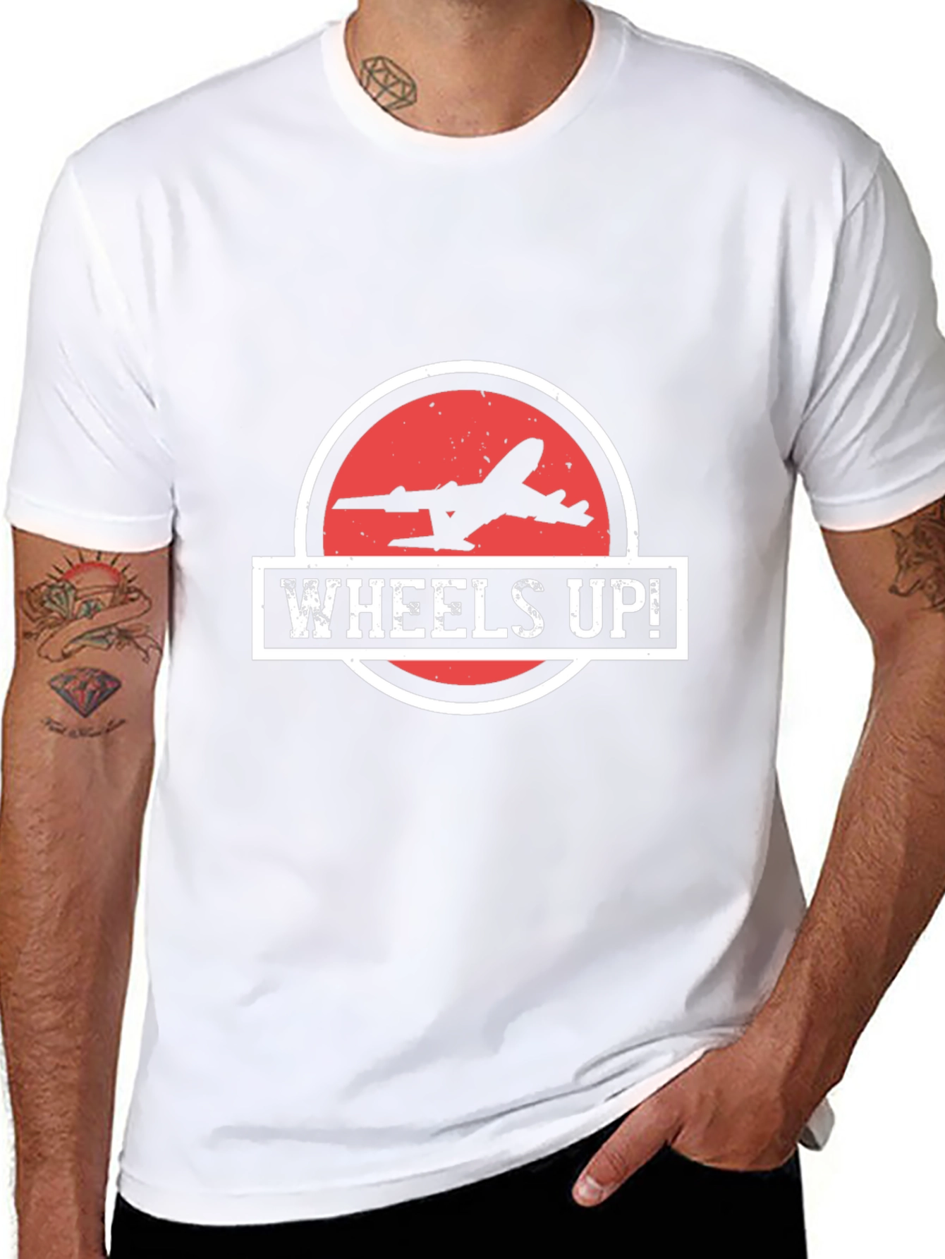 Wheels Up! Airplane Graphic T-Shirt