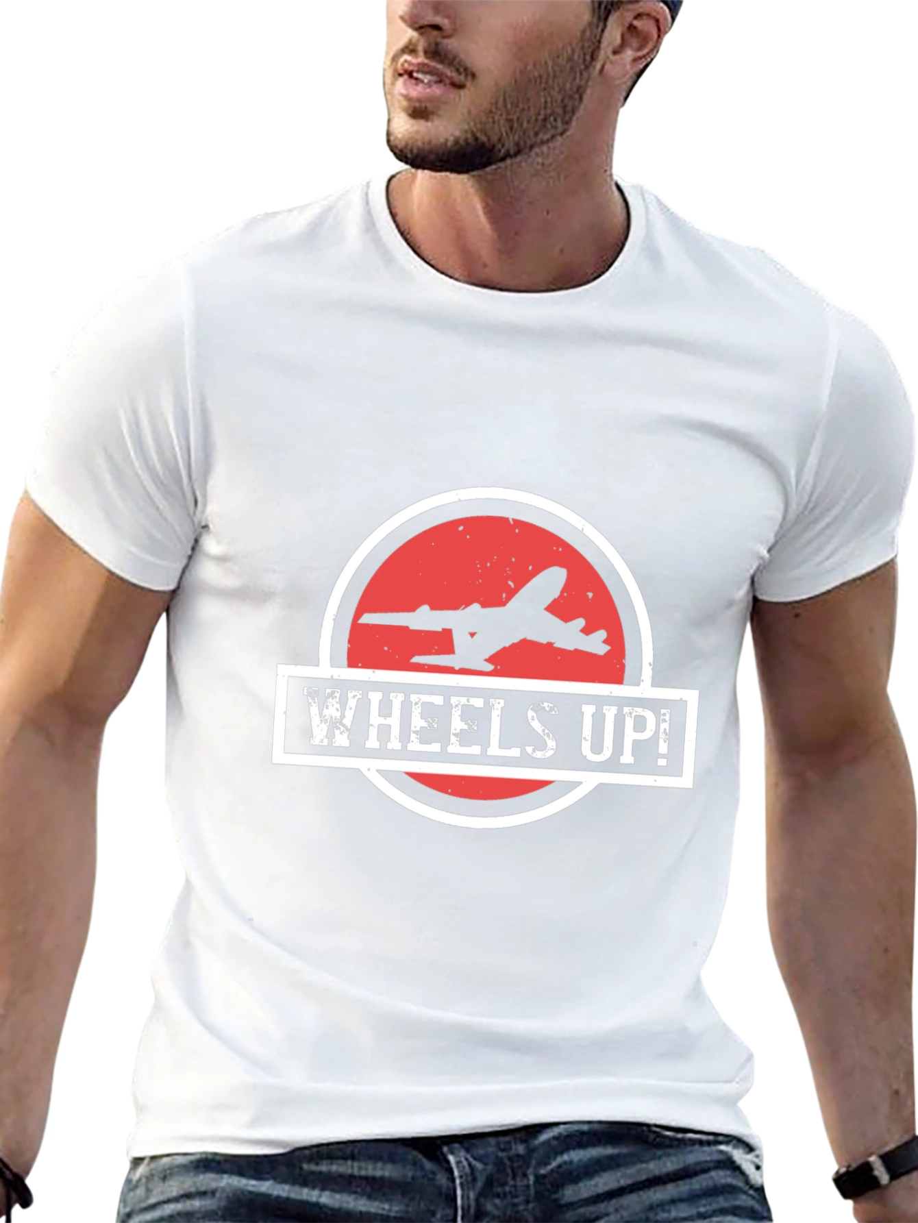Wheels Up! Airplane Graphic T-Shirt