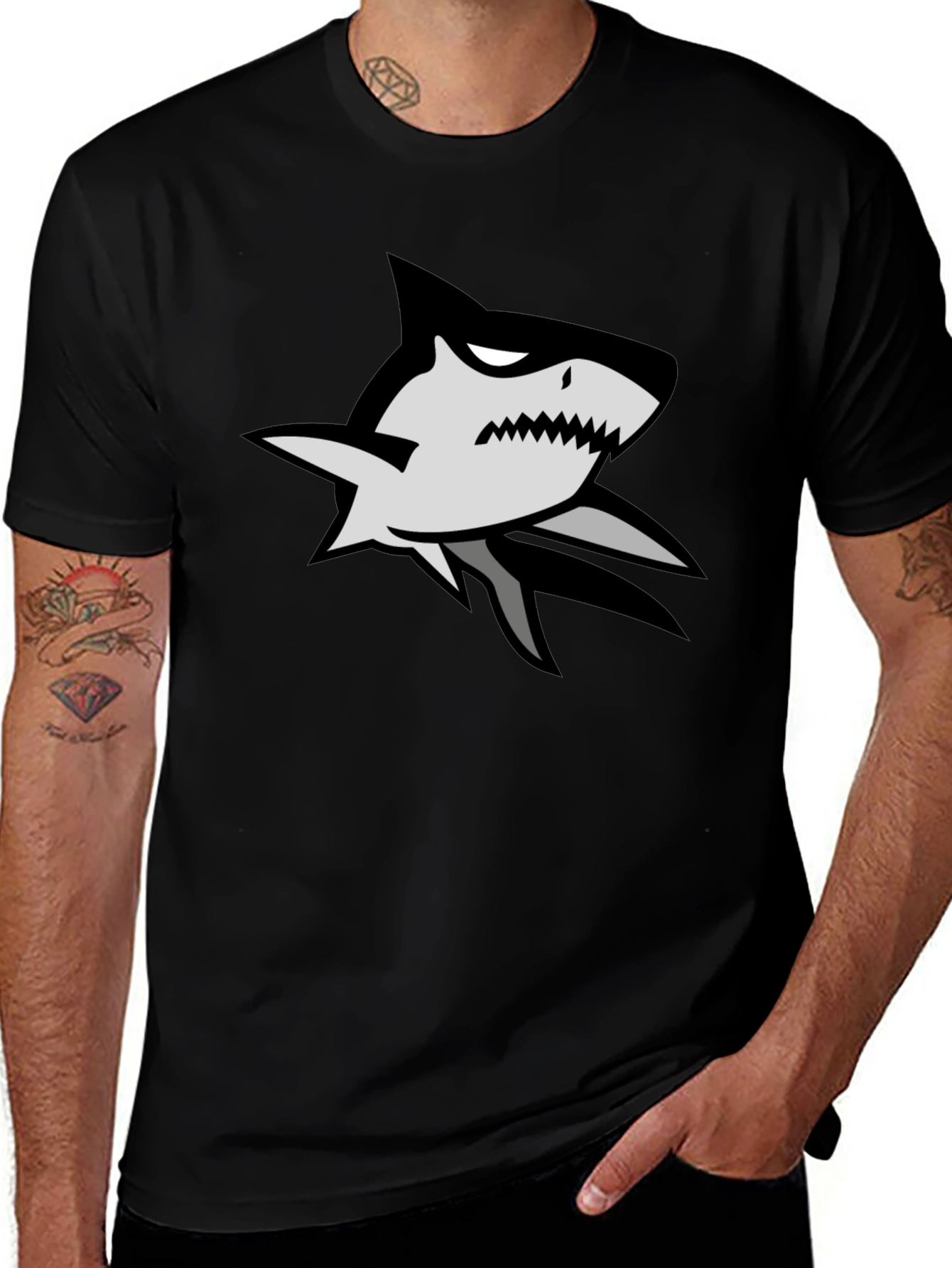 Shark Graphic Black T-Shirt