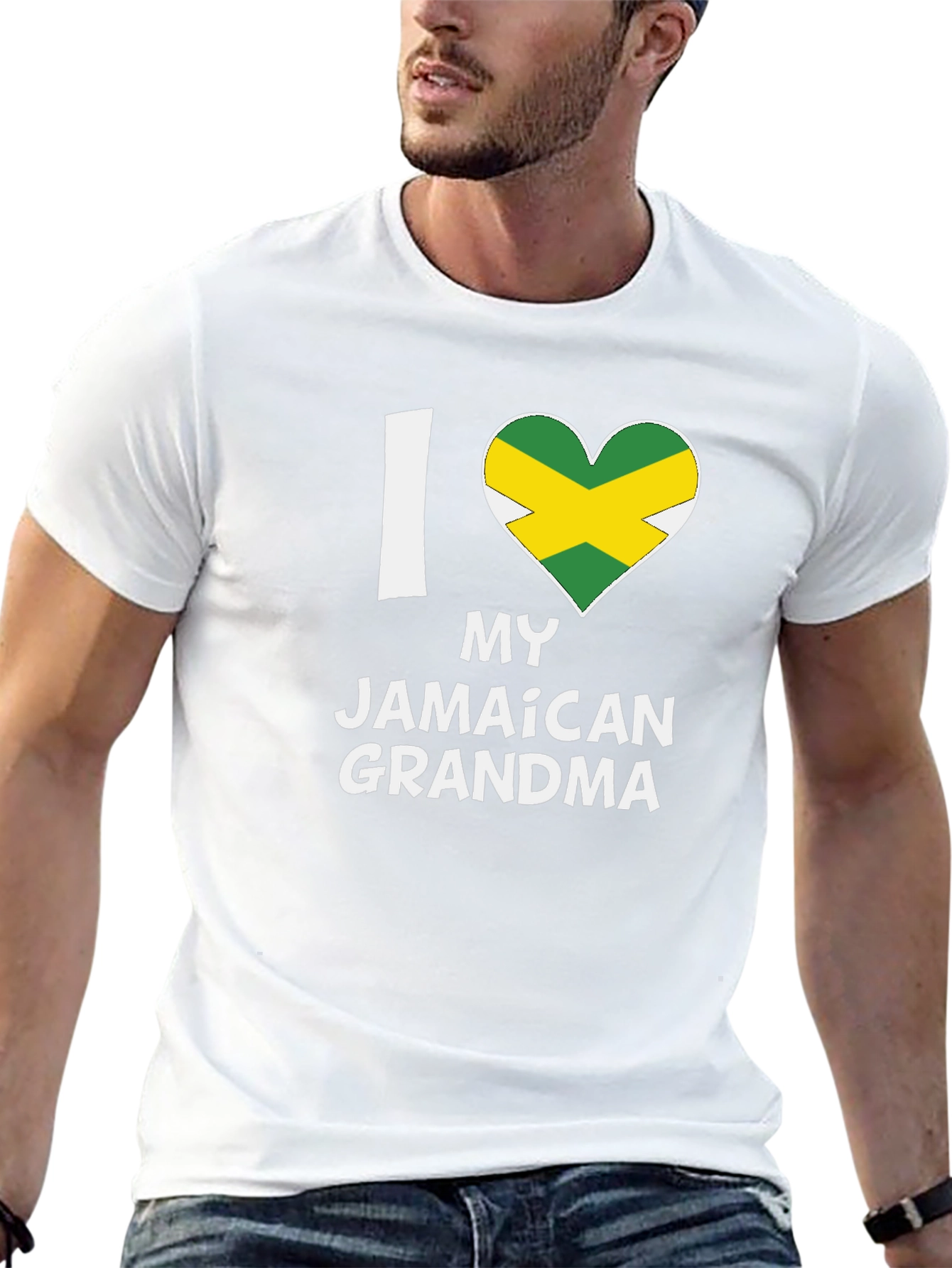 I Heart My Jamaican Grandma T-Shirt - Black