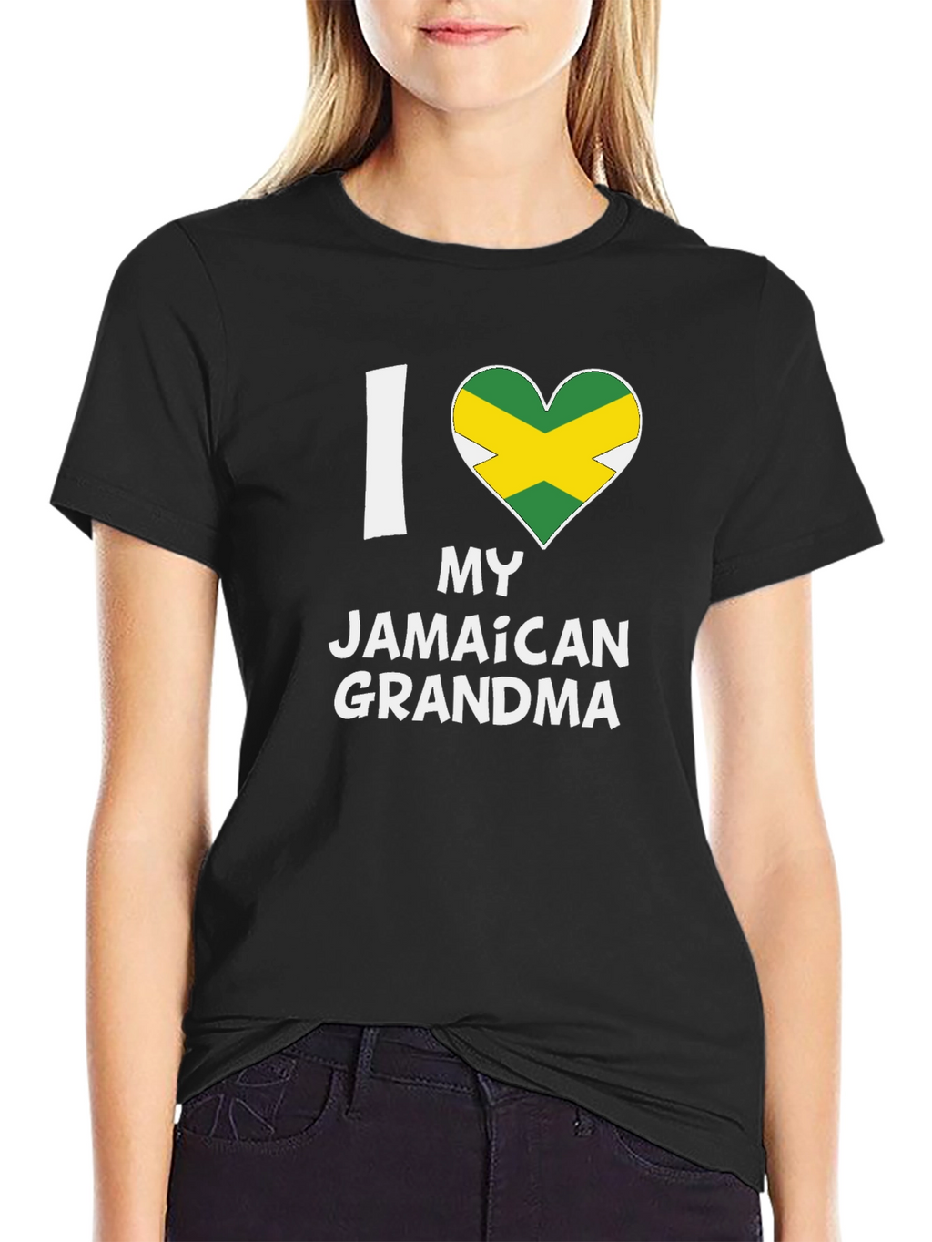 I Heart My Jamaican Grandma T-Shirt - Black