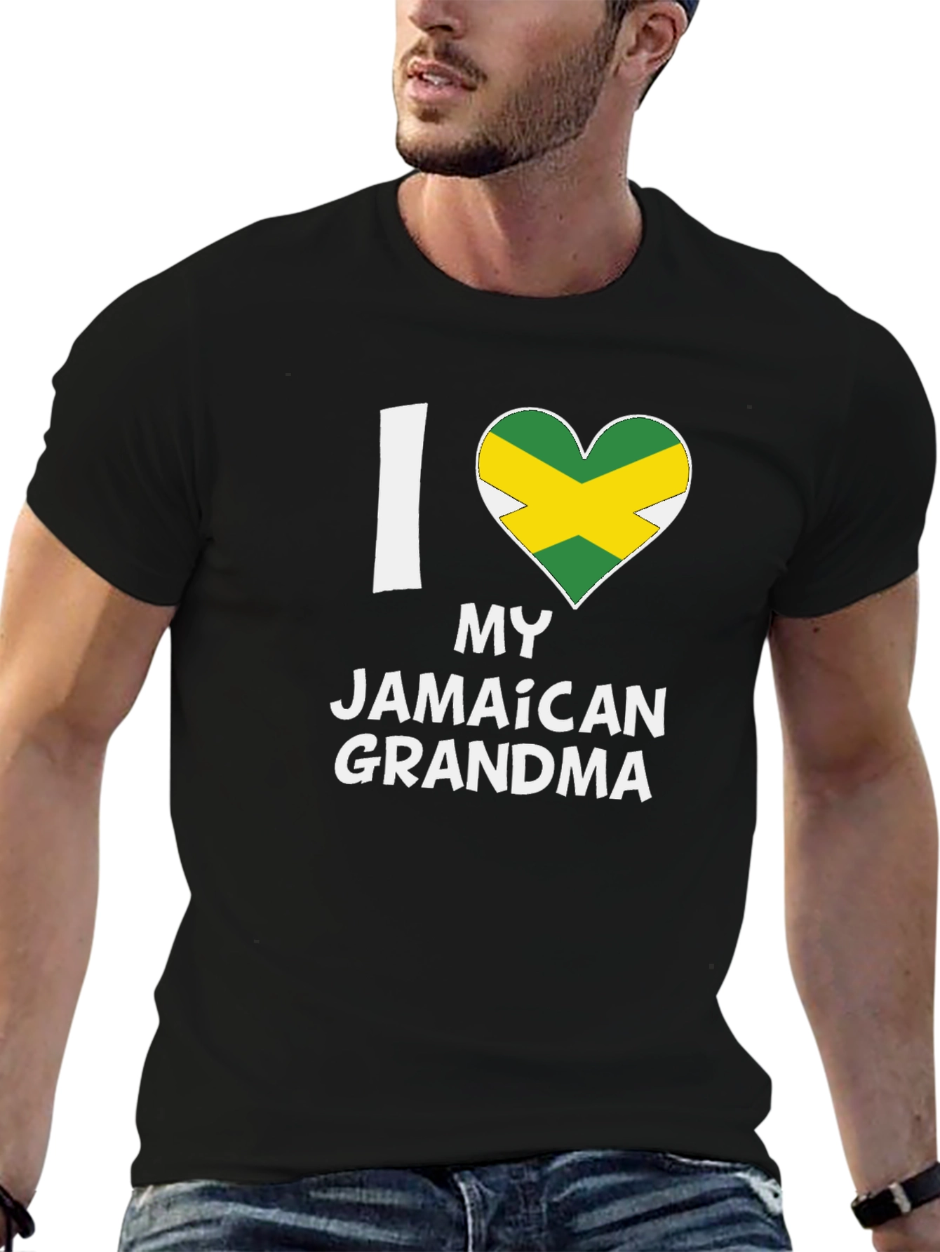 I Heart My Jamaican Grandma T-Shirt - Black