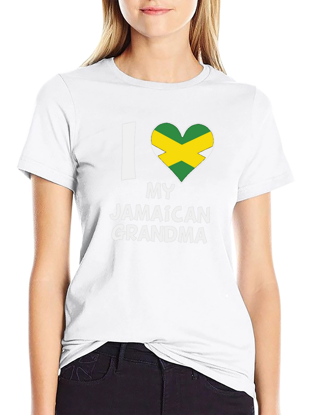 I Heart My Jamaican Grandma T-Shirt - Black