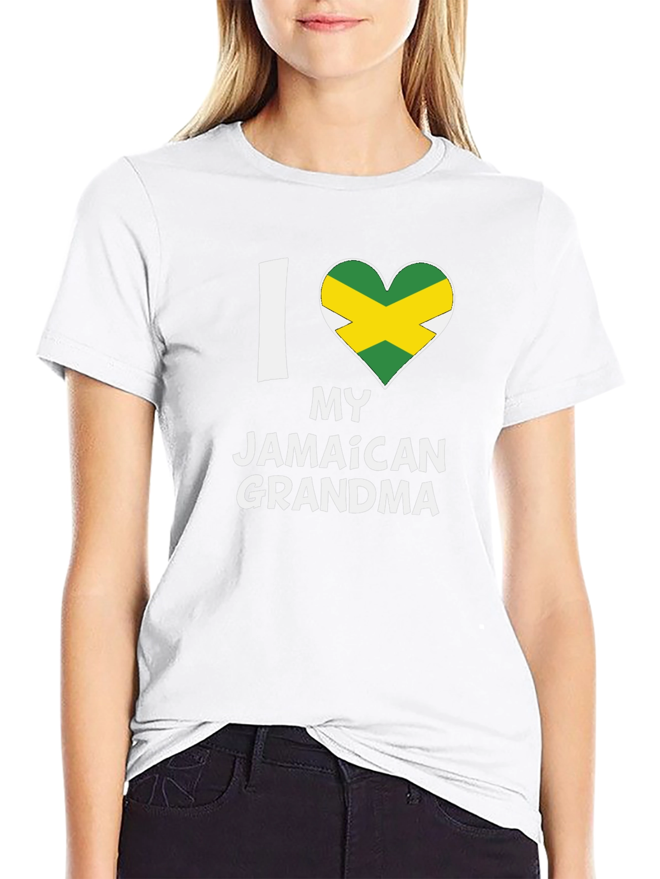 I Heart My Jamaican Grandma T-Shirt - Black