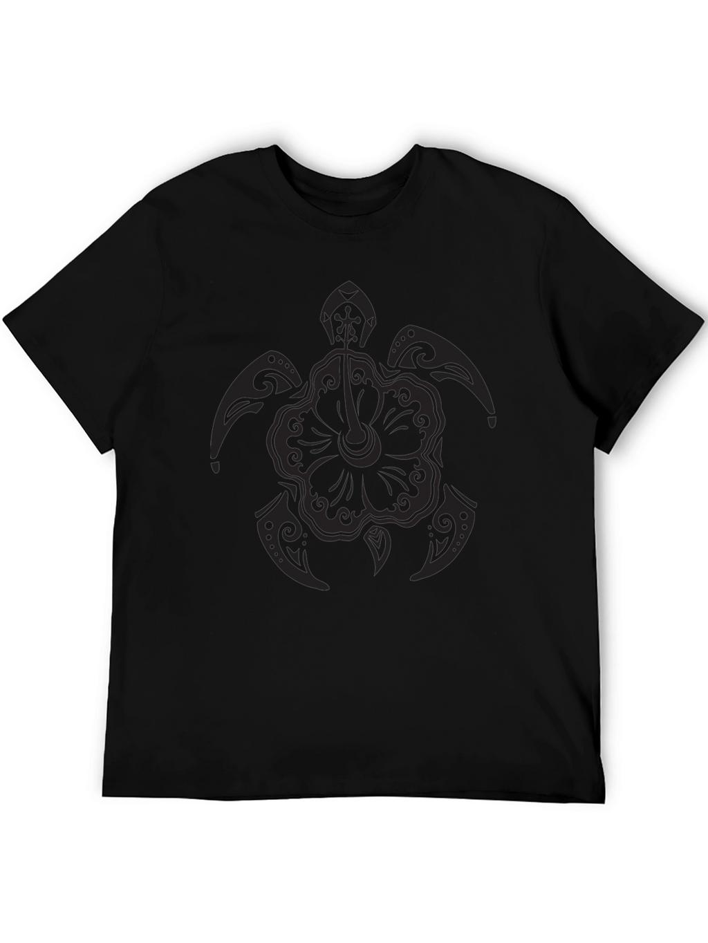 Black Turtle Hibiscus Graphic T-Shirt