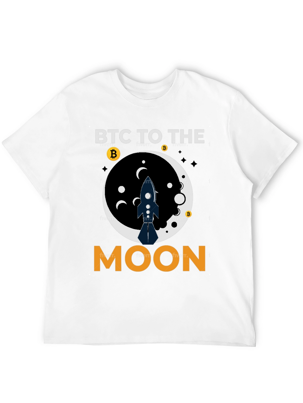BTC To The Moon Black T-Shirt
