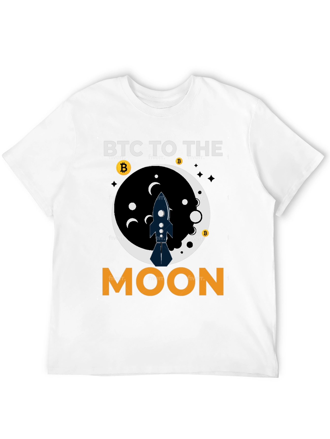 BTC To The Moon Black T-Shirt