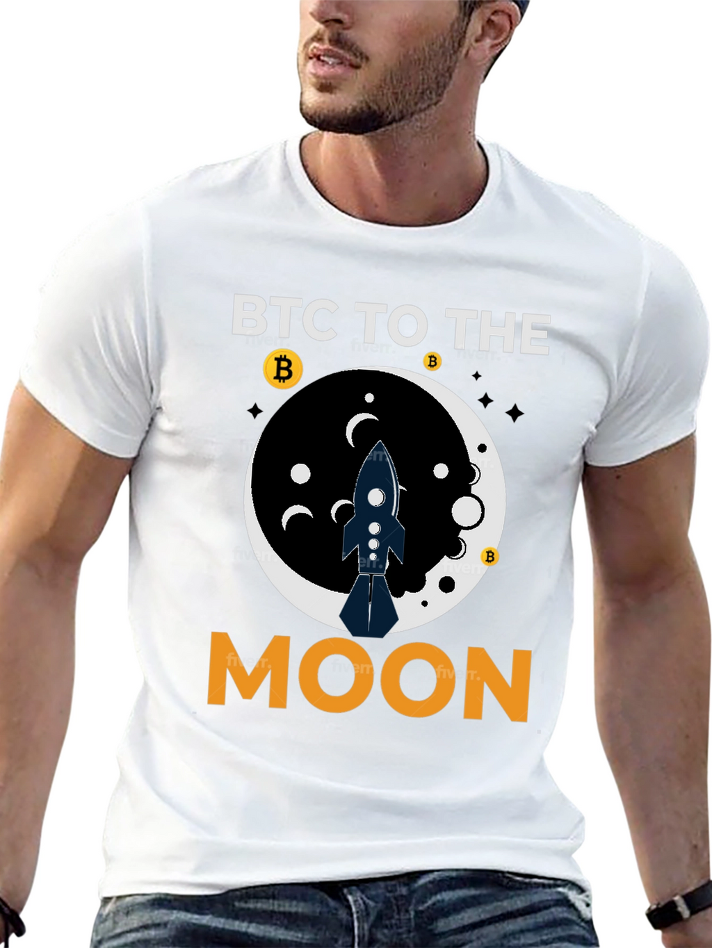 BTC To The Moon Black T-Shirt
