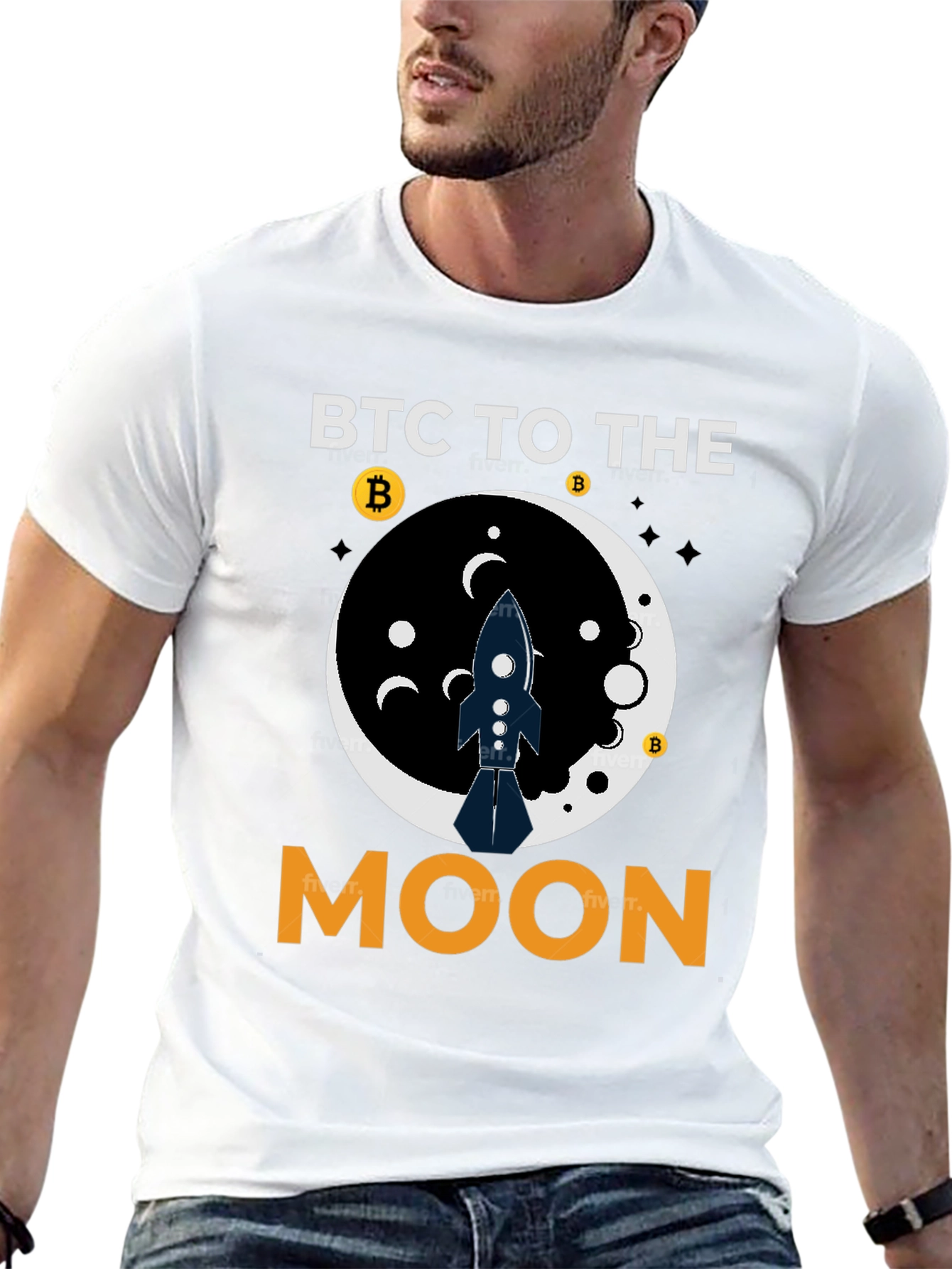 BTC To The Moon Black T-Shirt