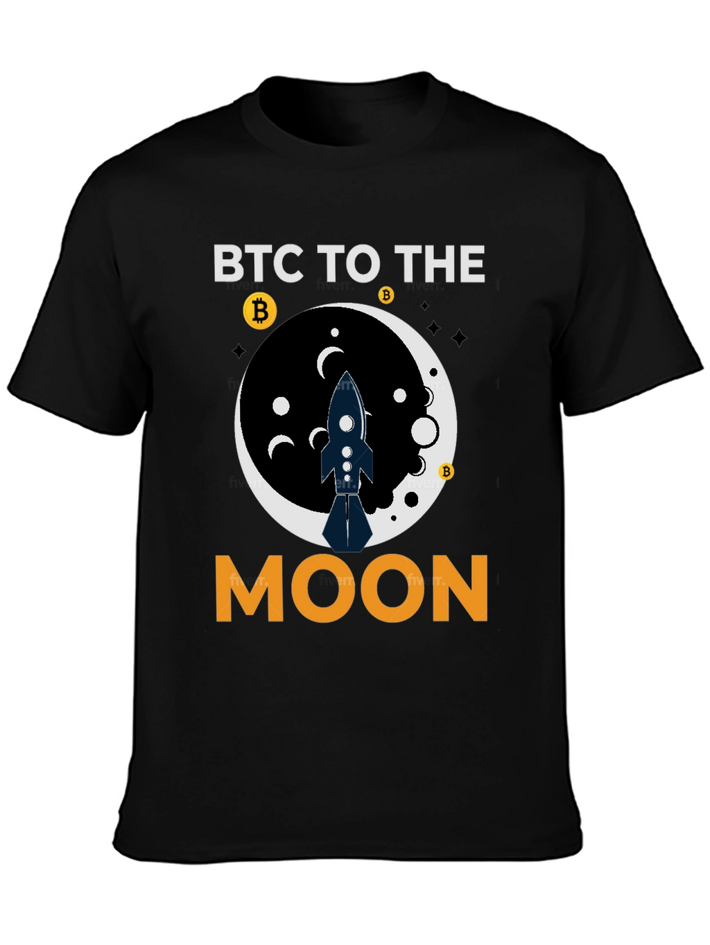 BTC To The Moon Black T-Shirt