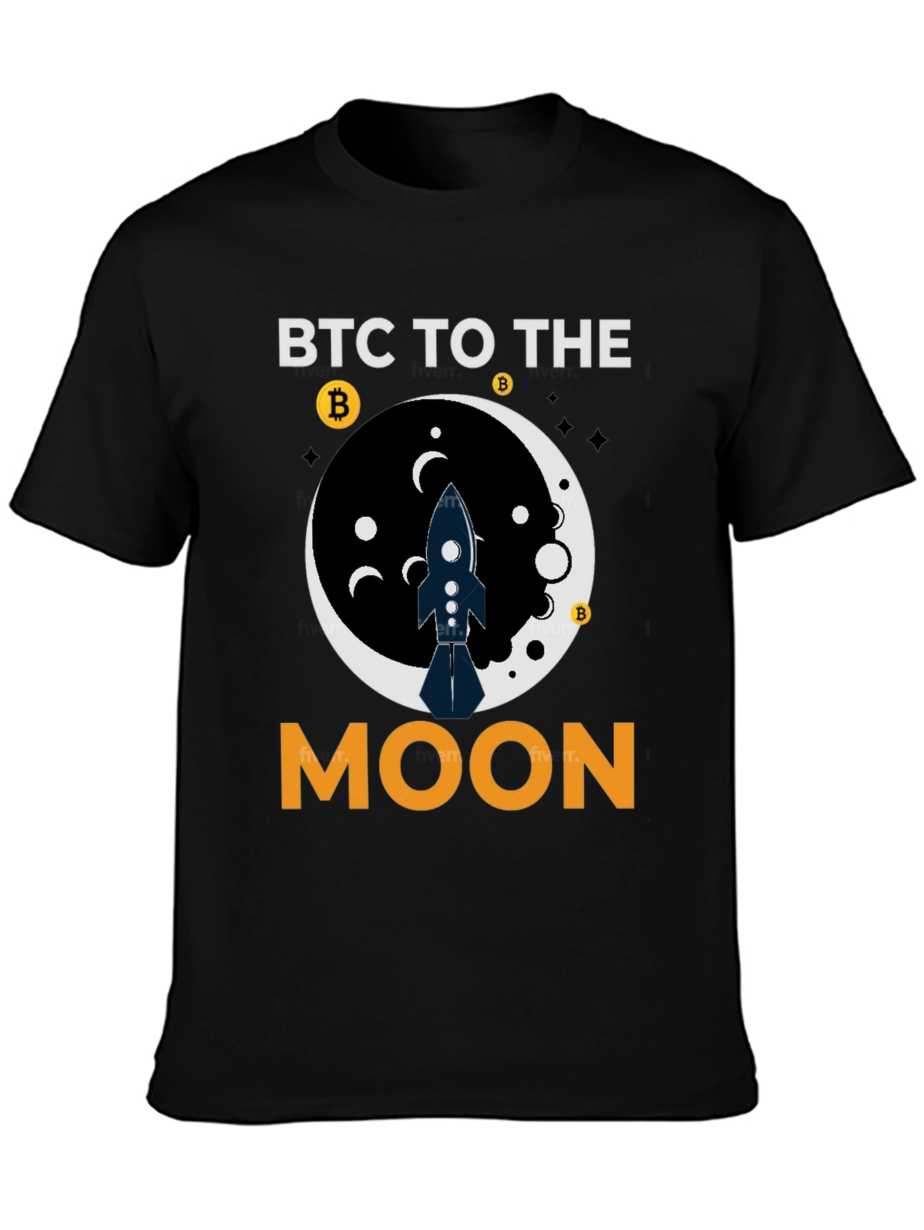 BTC To The Moon Black T-Shirt
